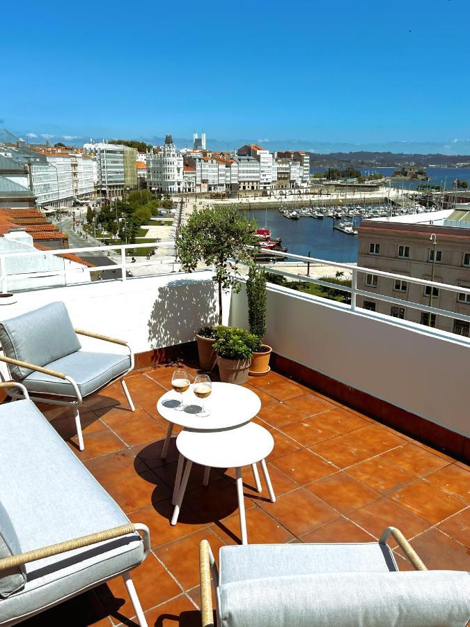 Atico Con Dos Terrazas E Increibles Vistas En Pleno Centro De A Coruña Exteriör bild
