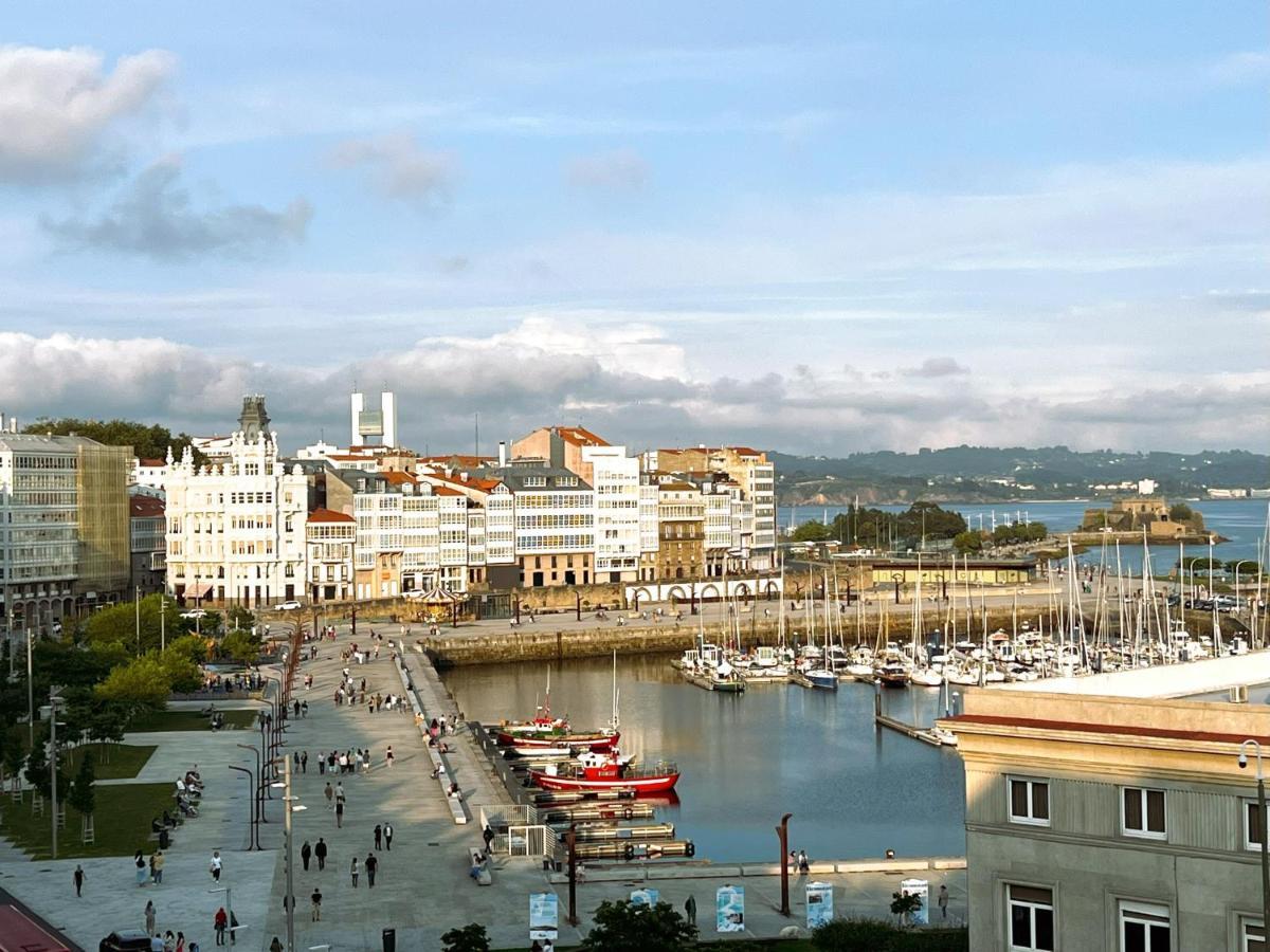 Atico Con Dos Terrazas E Increibles Vistas En Pleno Centro De A Coruña Exteriör bild